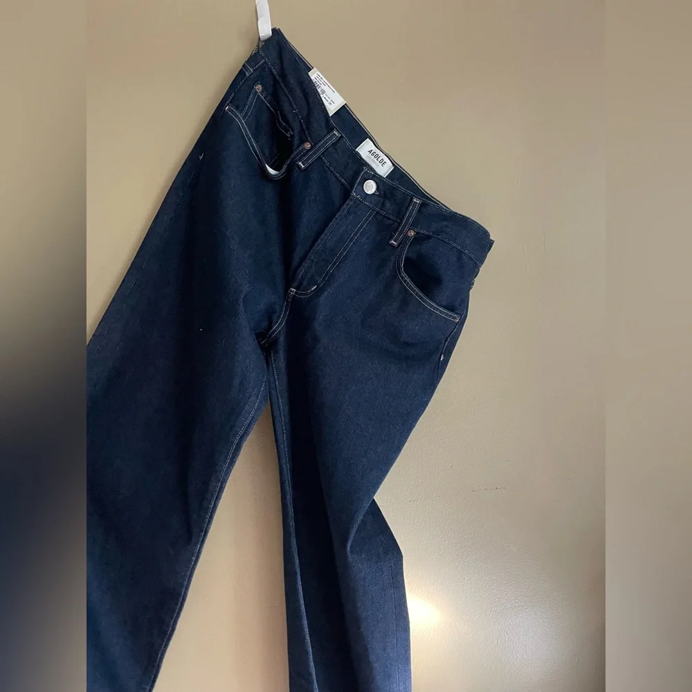 Agolde NWT size 28 Clara Jeans 
Low Rise Baggy Flare whisper dark blue - Picture 13 of 13